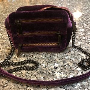 Mini Minkoff purple velvet crossbody